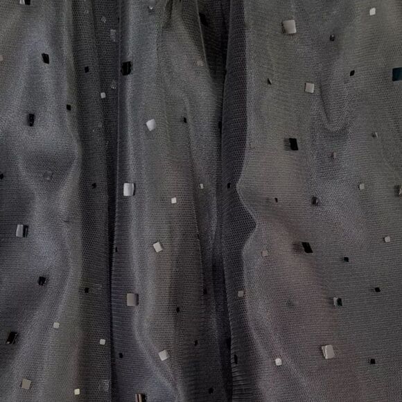 Jessica McClintock For Gunne Sax Black Strapless Netted Embellished Dress 3 - Picture 15 of 16